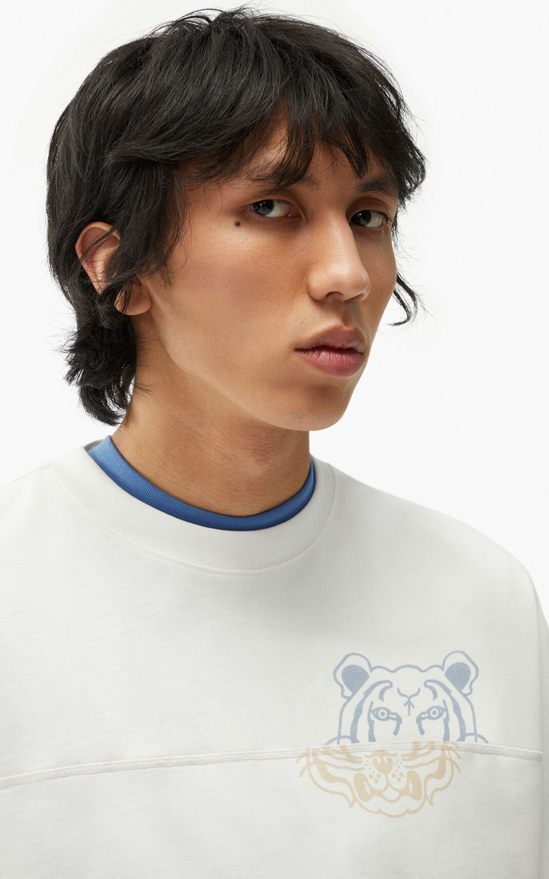 Camiseta Kenzo K Tiger oversized Masculino - Branco | 092DCIZMS